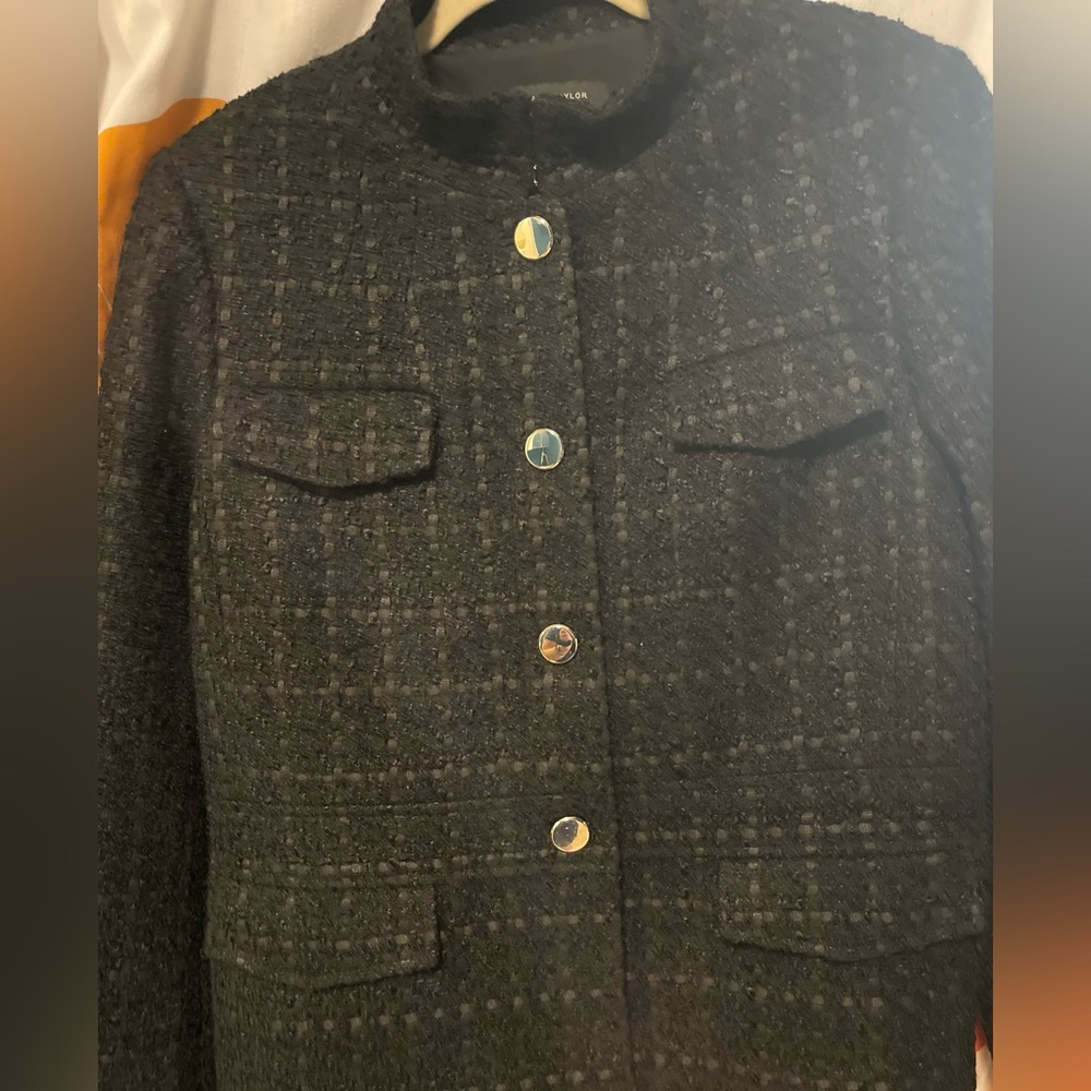 Ann Taylor Black Textured Blazer